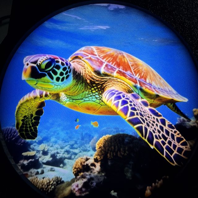 Sea turtle, lit