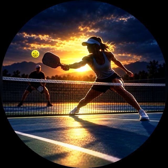Pickleball at sunset