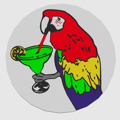 Parrot with a margarita